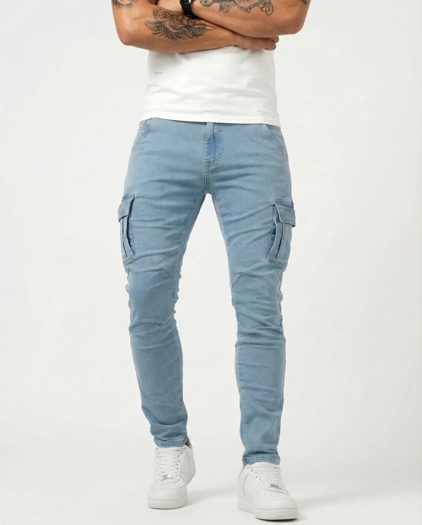 Pantalón Cargo Marino Elástico