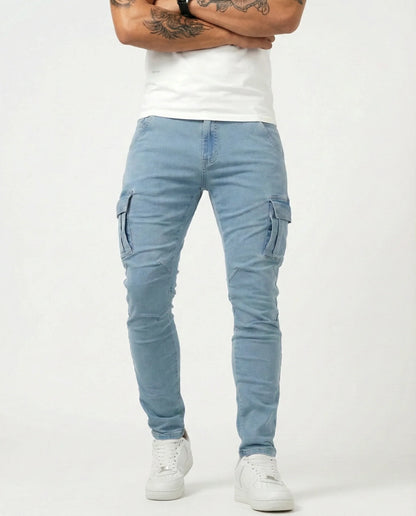 Pantalón Cargo Marino Elástico