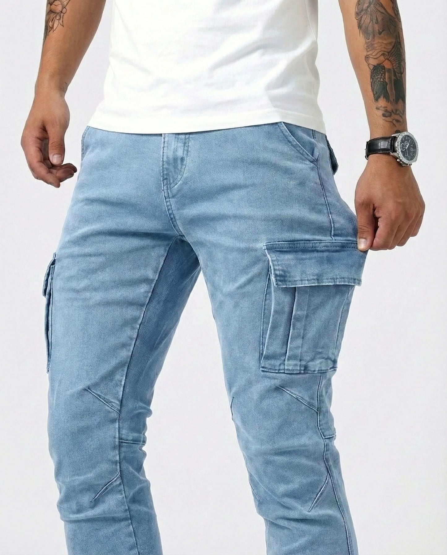 Pantalón Cargo Marino Elástico