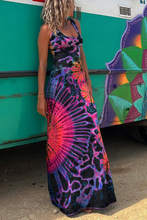 Vestido largo Efecto tie-dye Karen
