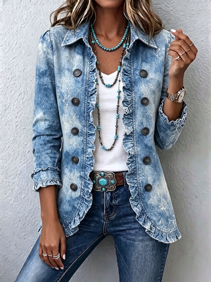 Guinevere | Chaqueta Bohemia Botánica Azul Vintage