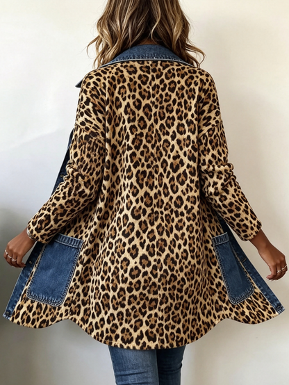 Lorena Chaqueta Animal Print con Denim detalle 3
