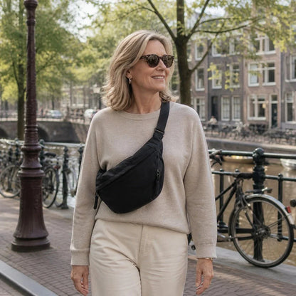 Mirella – Bolso bandolera antirrobo con forma de media luna