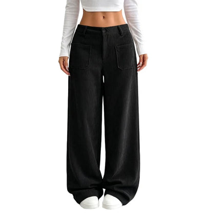 Pantalones de mujer de pierna ancha, cómodos y de corte relajado.