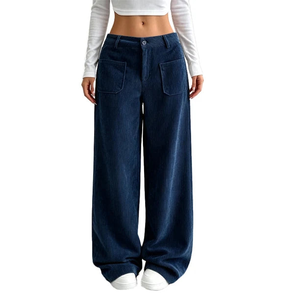 Pantalones de mujer de pierna ancha, cómodos y de corte relajado.