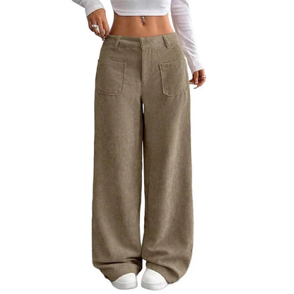 Pantalones de mujer de pierna ancha, cómodos y de corte relajado.