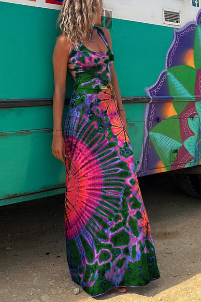 Vestido largo Efecto tie-dye Karen