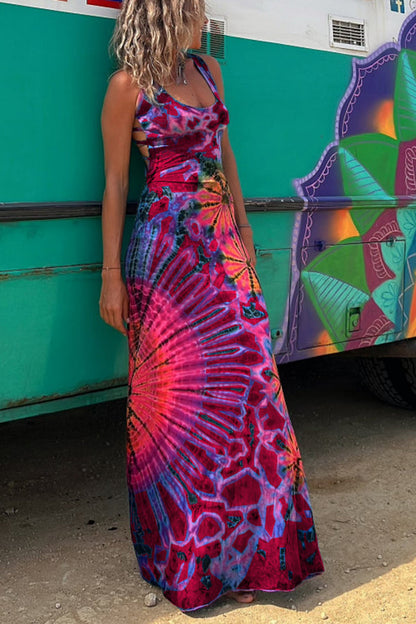 Vestido largo Efecto tie-dye Karen